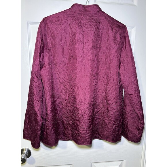 Alfred Dunner Women’s Long Sleeve Textured Pull On Jacket Wine Size 10 NWOT - Picture 7 of 8